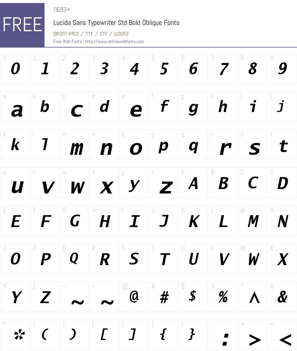 Lucida Sans Typewriter Std Font Screenshots