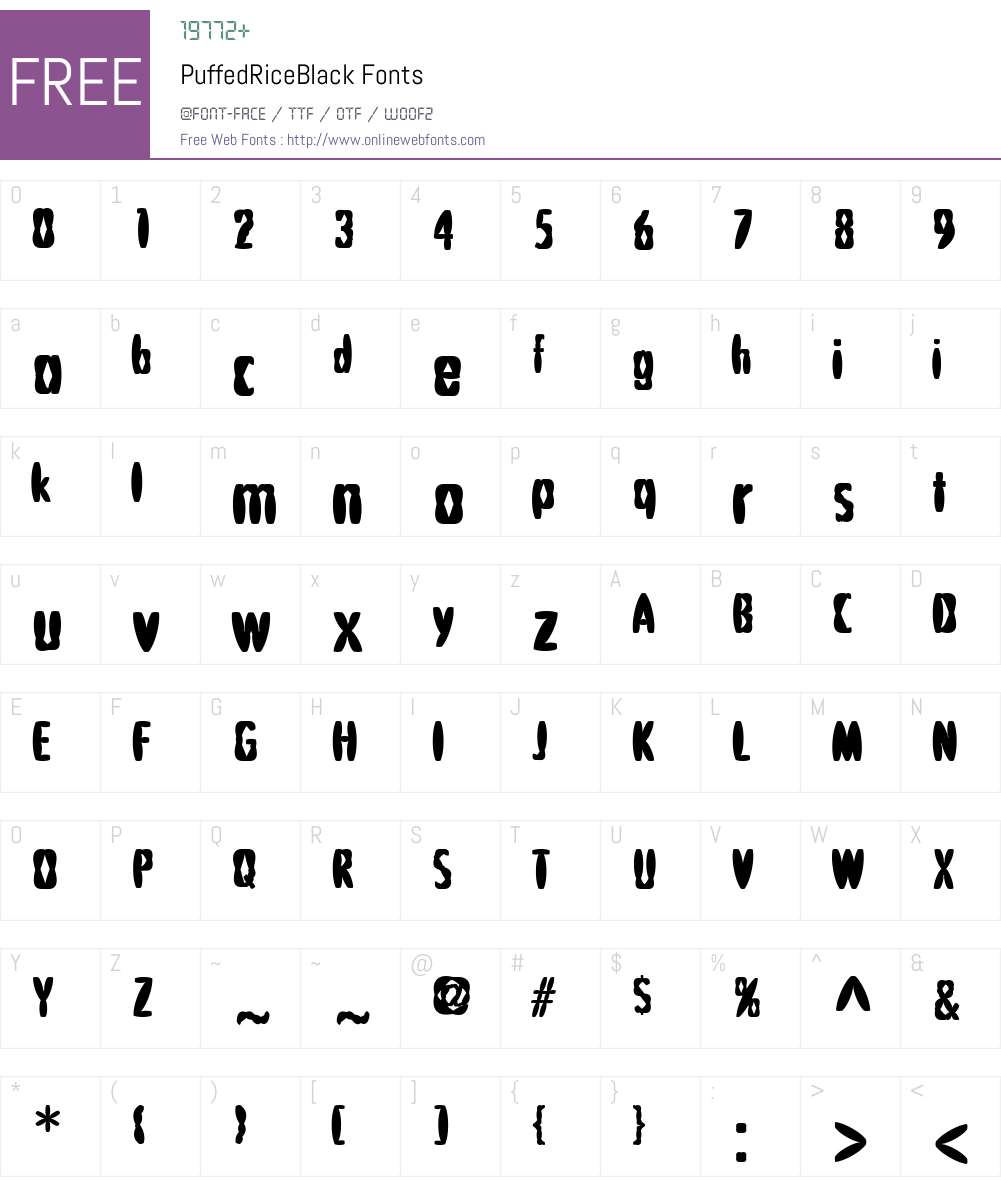 PuffedRiceBlack Font Screenshots