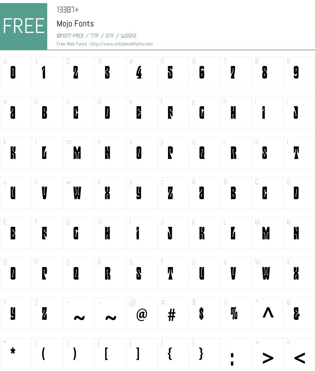 Mojo Font Screenshots