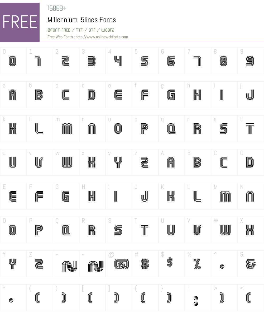Millennium Font Screenshots