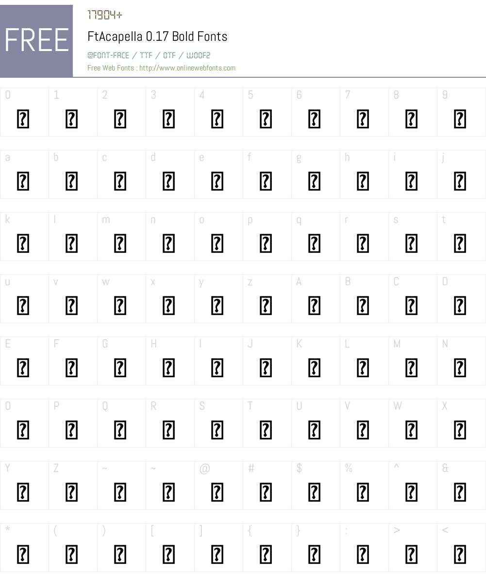 FtAcapella 0.17 Bold Font Screenshots