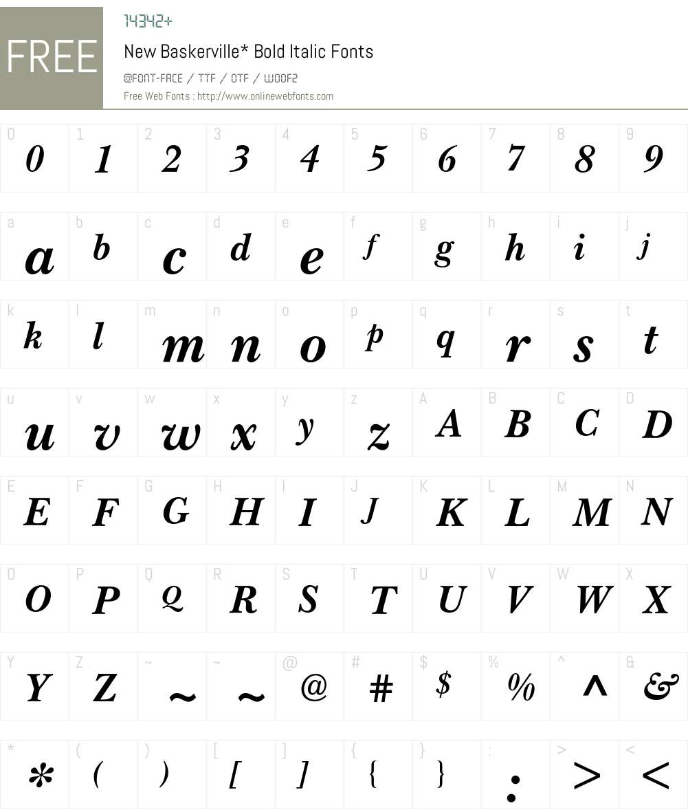 New Baskerville BQ Font Screenshots
