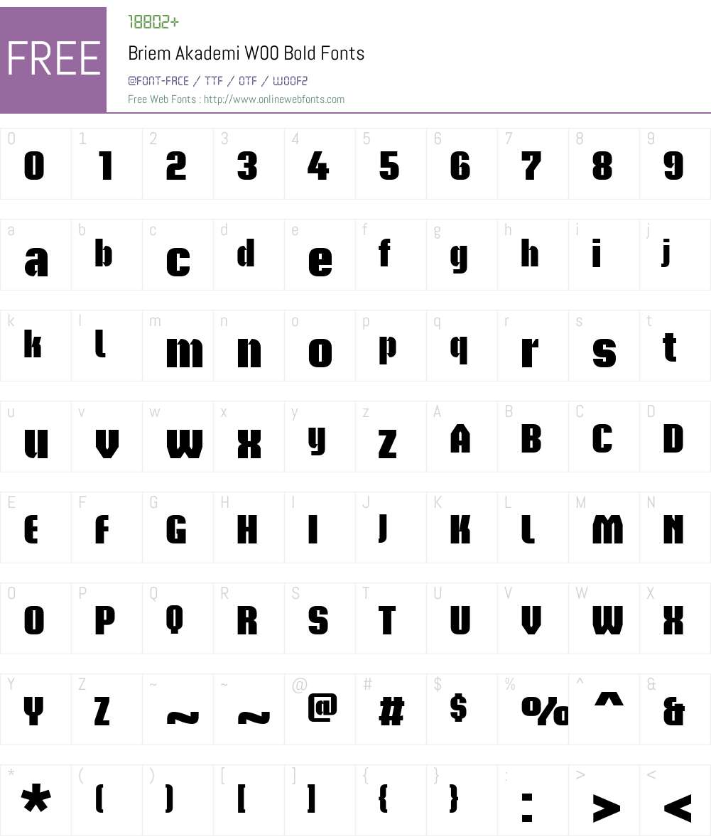 BriemAkademiW00-Bold Font Screenshots