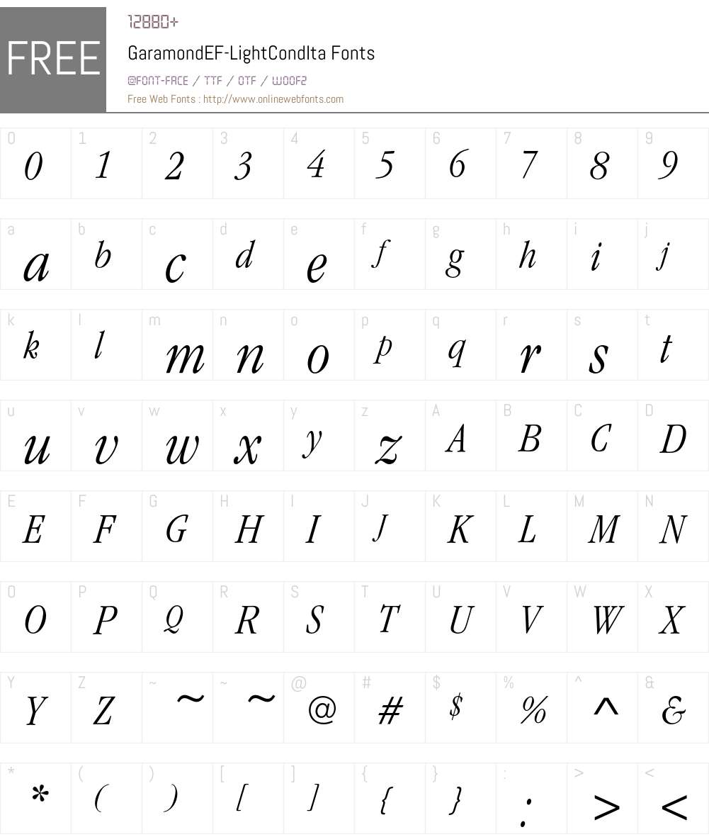 GaramondEF Font Screenshots