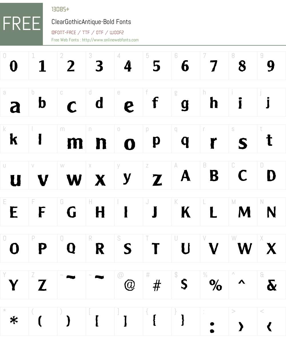 ClearGothicAntique Font Screenshots