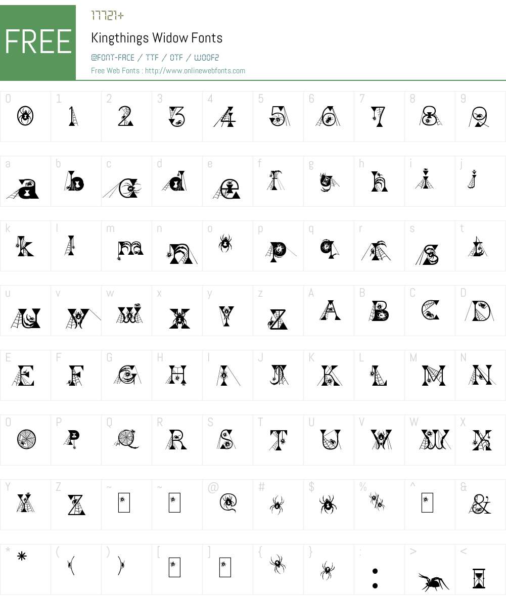 Kingthings Widow Font Screenshots