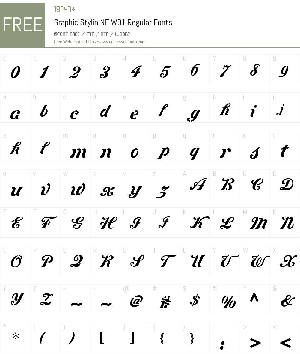GraphicStylinNFW01-Regular Font Screenshots