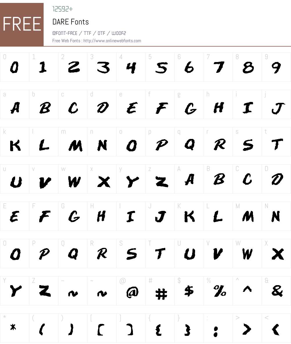 DARE Font Screenshots