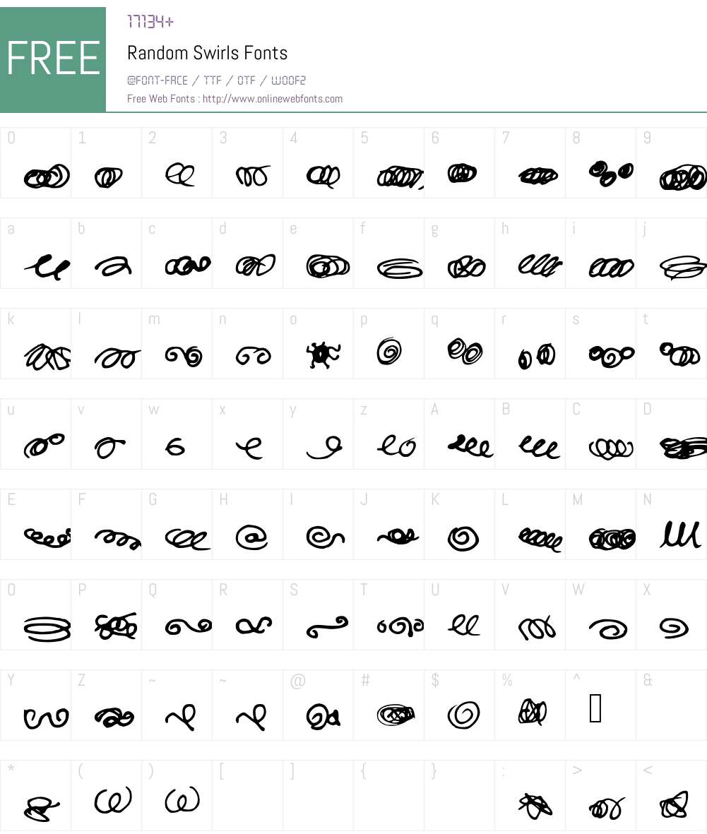 Random Swirls Font Screenshots