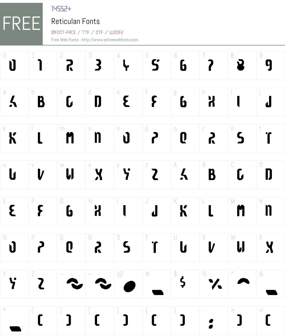 Reticulan Font Screenshots
