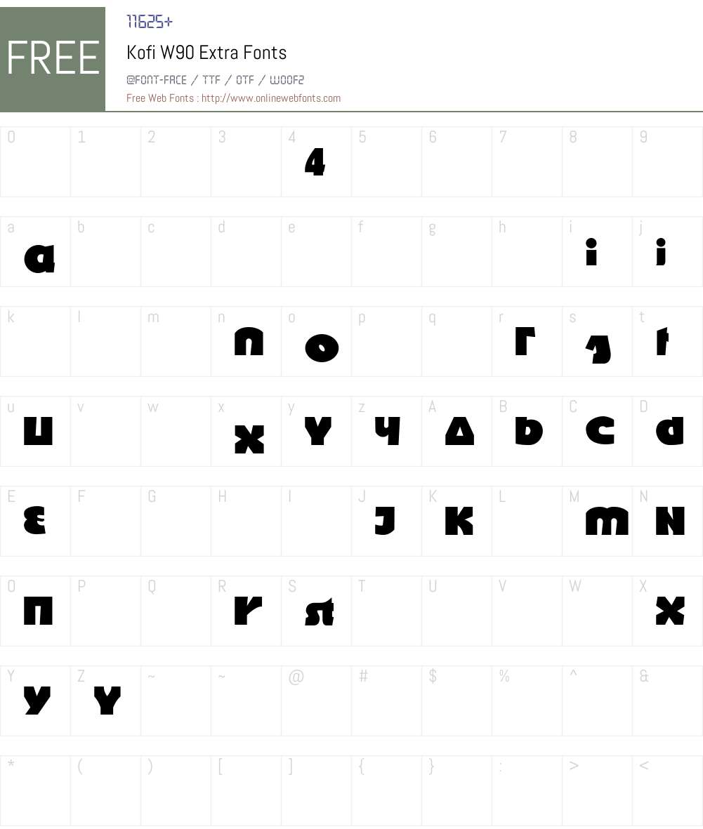 KofiW90-Extra Font Screenshots