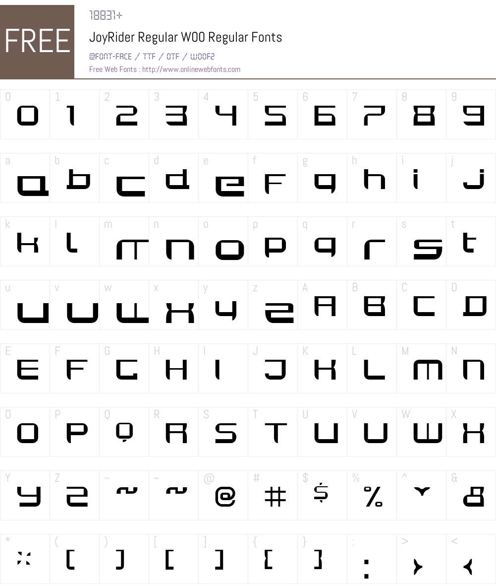 JoyRiderRegularW00-Regular Font Screenshots