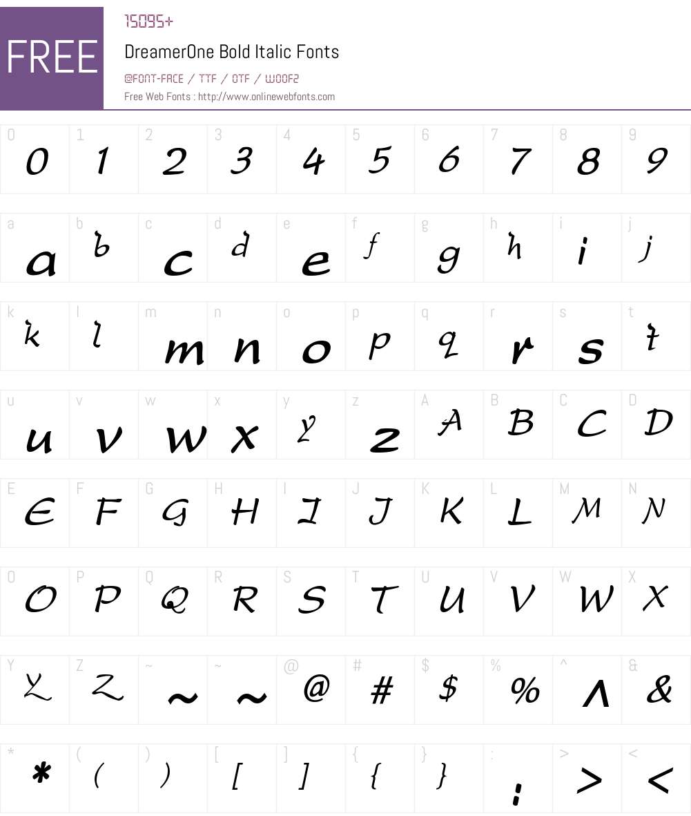 DreamerOne Font Screenshots