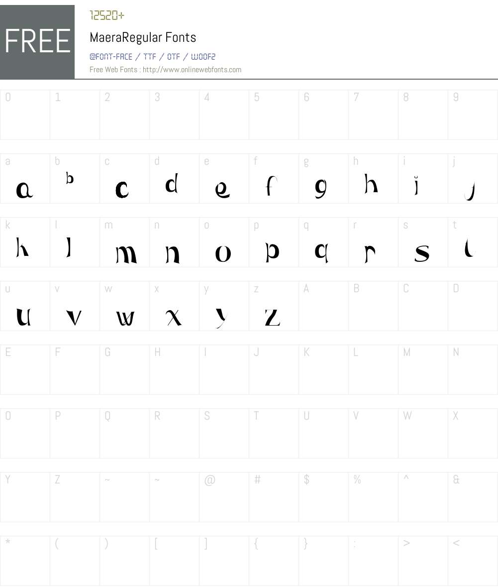 Maera Font Screenshots