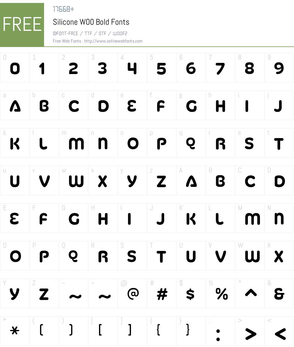SiliconeW00-Bold Font Screenshots
