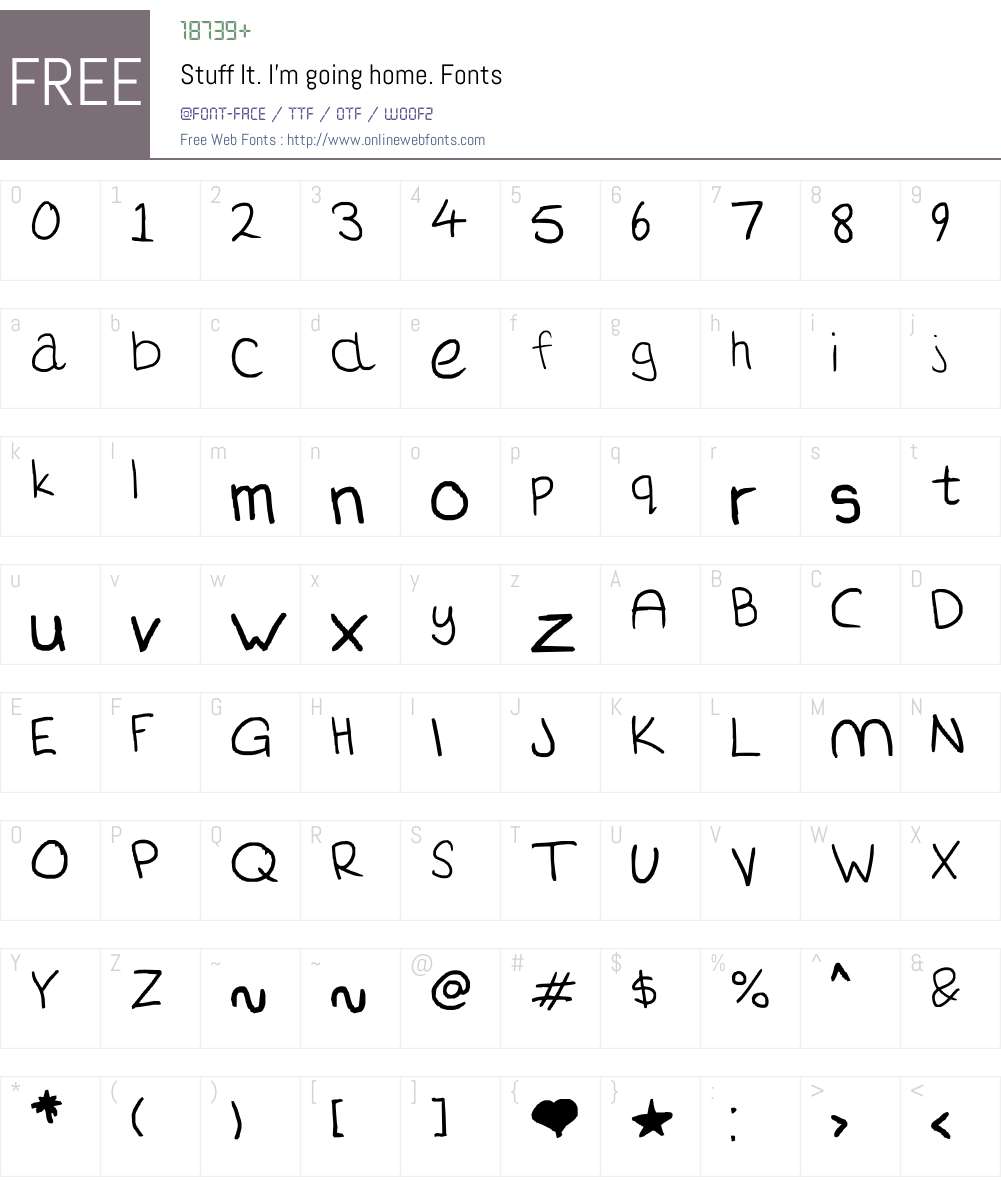 Stuff It. I'm going home. Font Screenshots