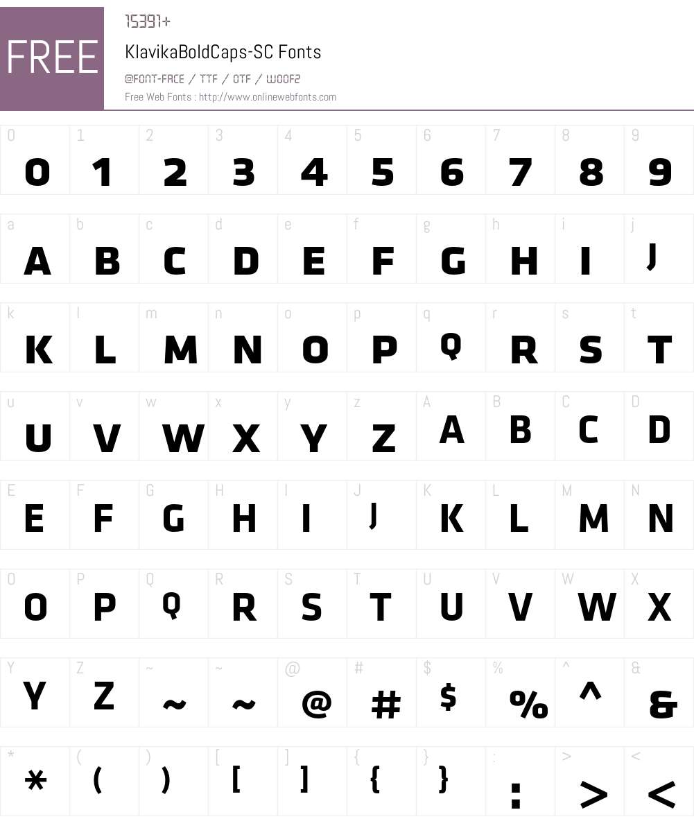 Klavika Bold Caps Font Screenshots