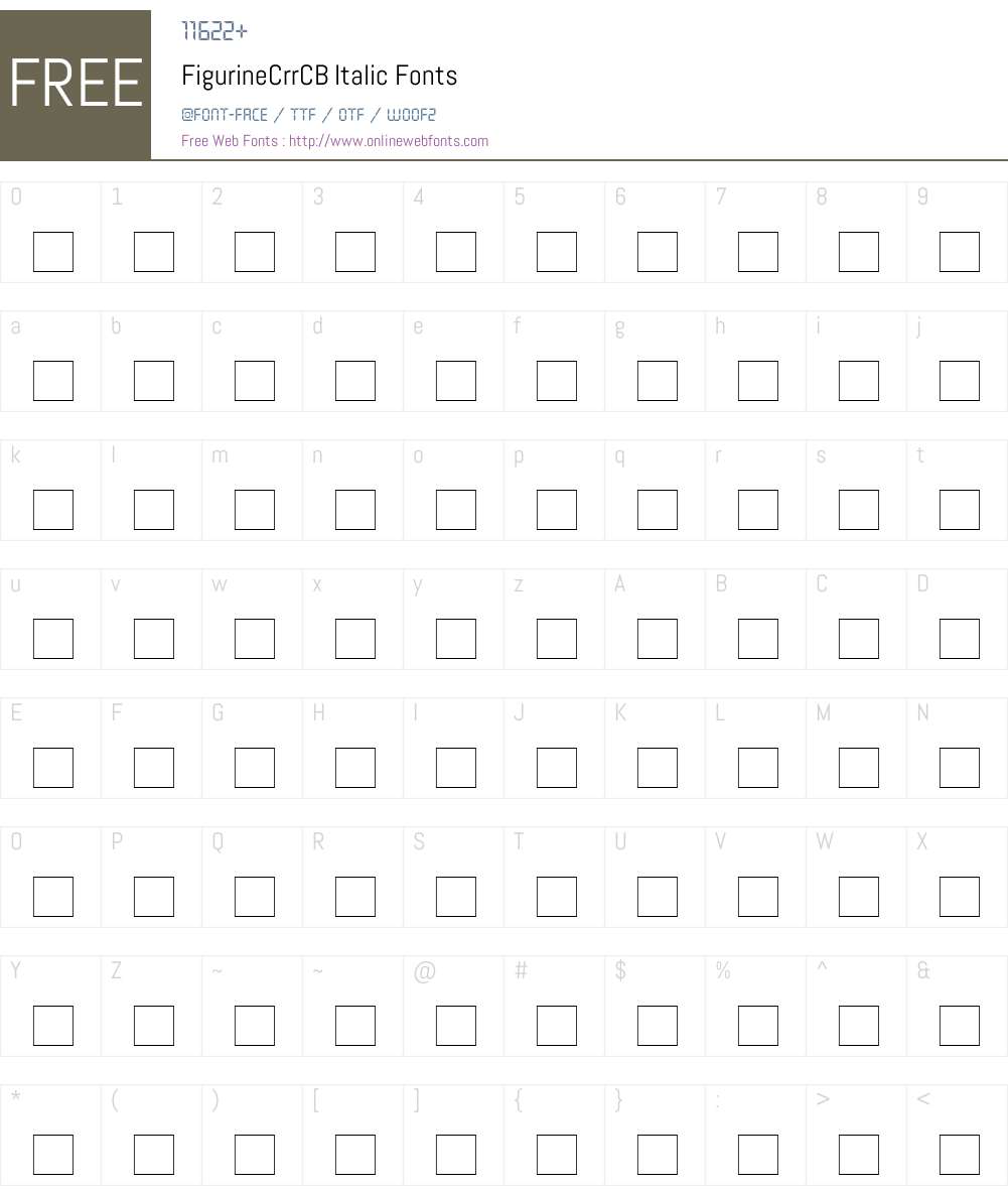 FigurineCrrCB Font Screenshots
