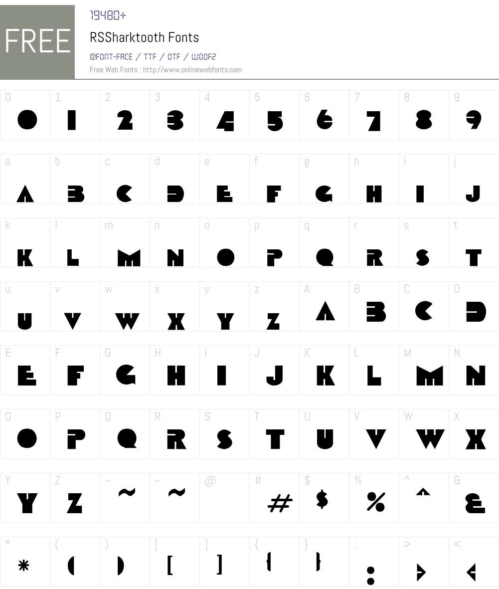 RSSharktooth Font Screenshots