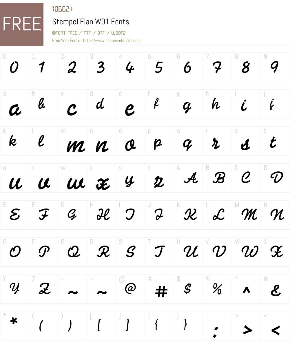 StempelElanW01 Font Screenshots