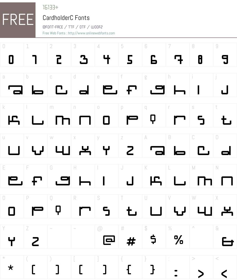 CardholderC Font Screenshots