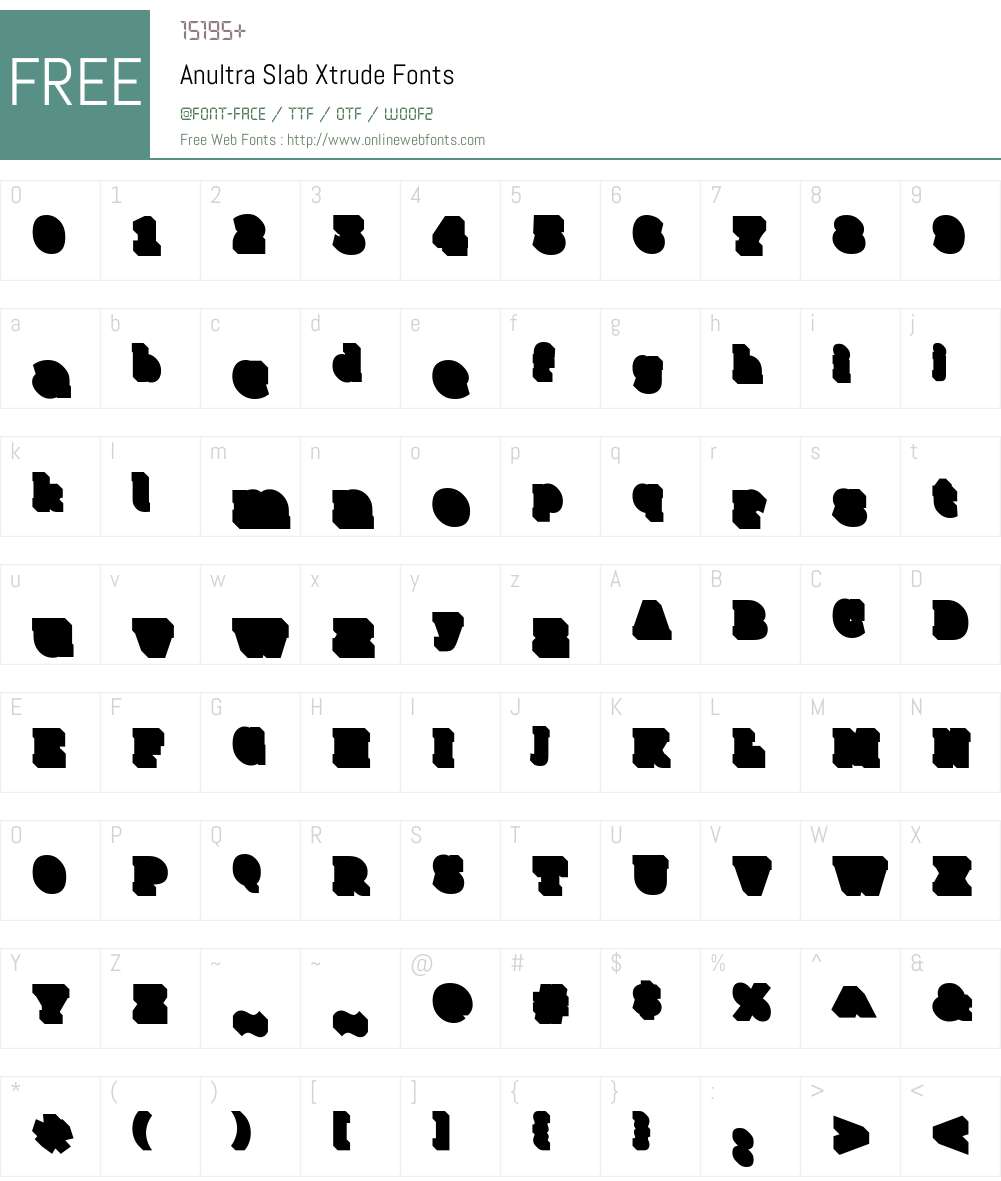 AnultraSlab-Xtrude Font Screenshots