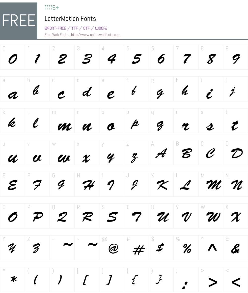 LetterMotion Font Screenshots