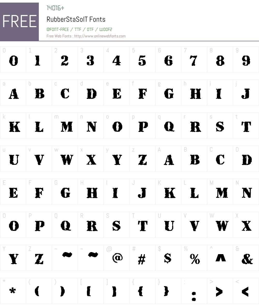 RubberStaSolT Font Screenshots