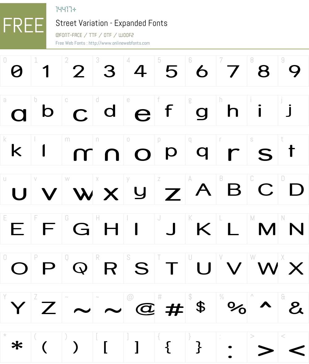 Street Variation - Expanded Font Screenshots
