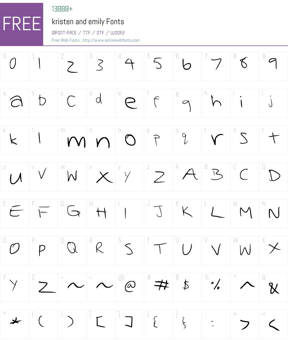 kristen and emily Font Screenshots