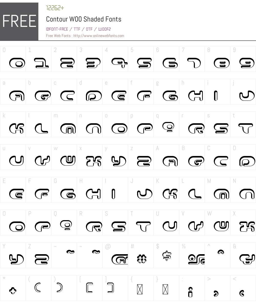 ContourW00-Shaded Font Screenshots