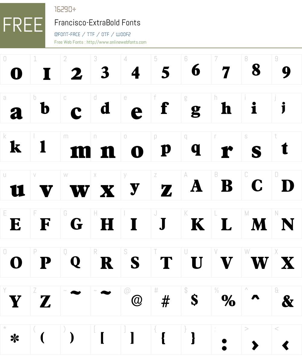 Francisco-ExtraBold Font Screenshots