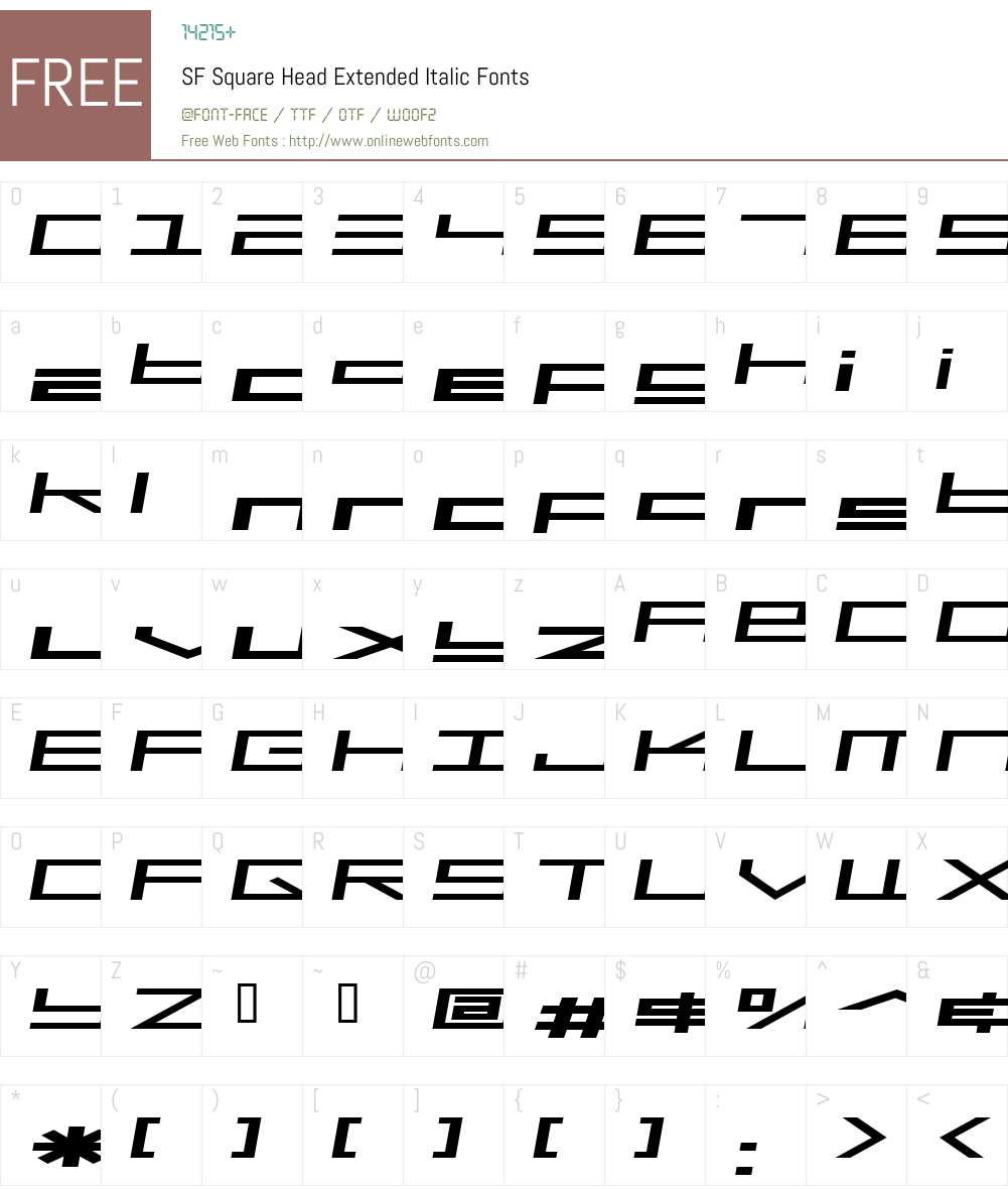 SF Square Head Extended Font Screenshots