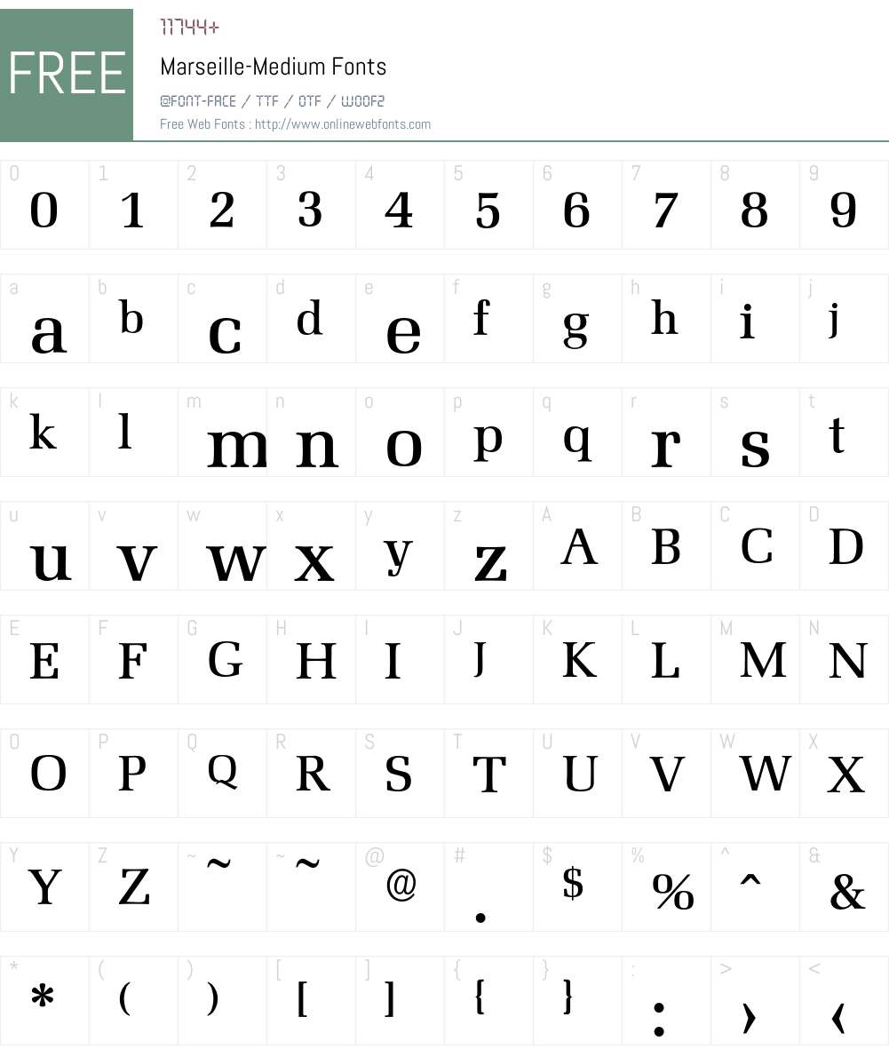 Marseille-Medium Font Screenshots