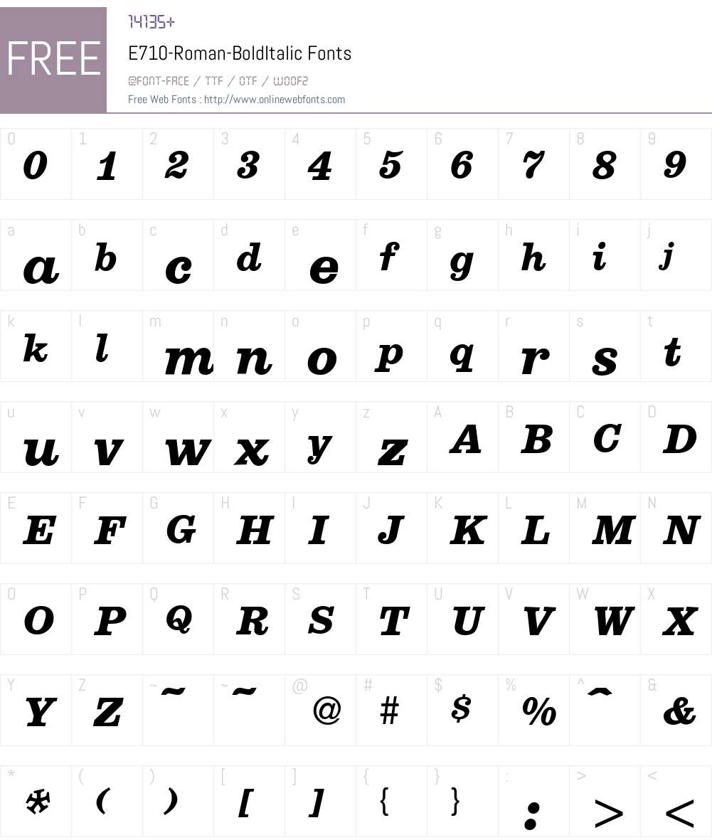 E710-Roman Font Screenshots