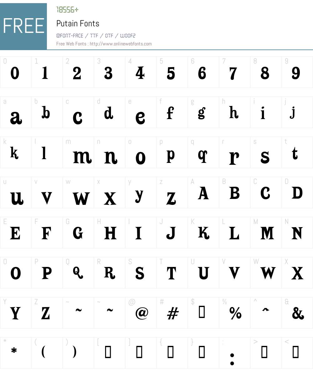 Putain Font Screenshots