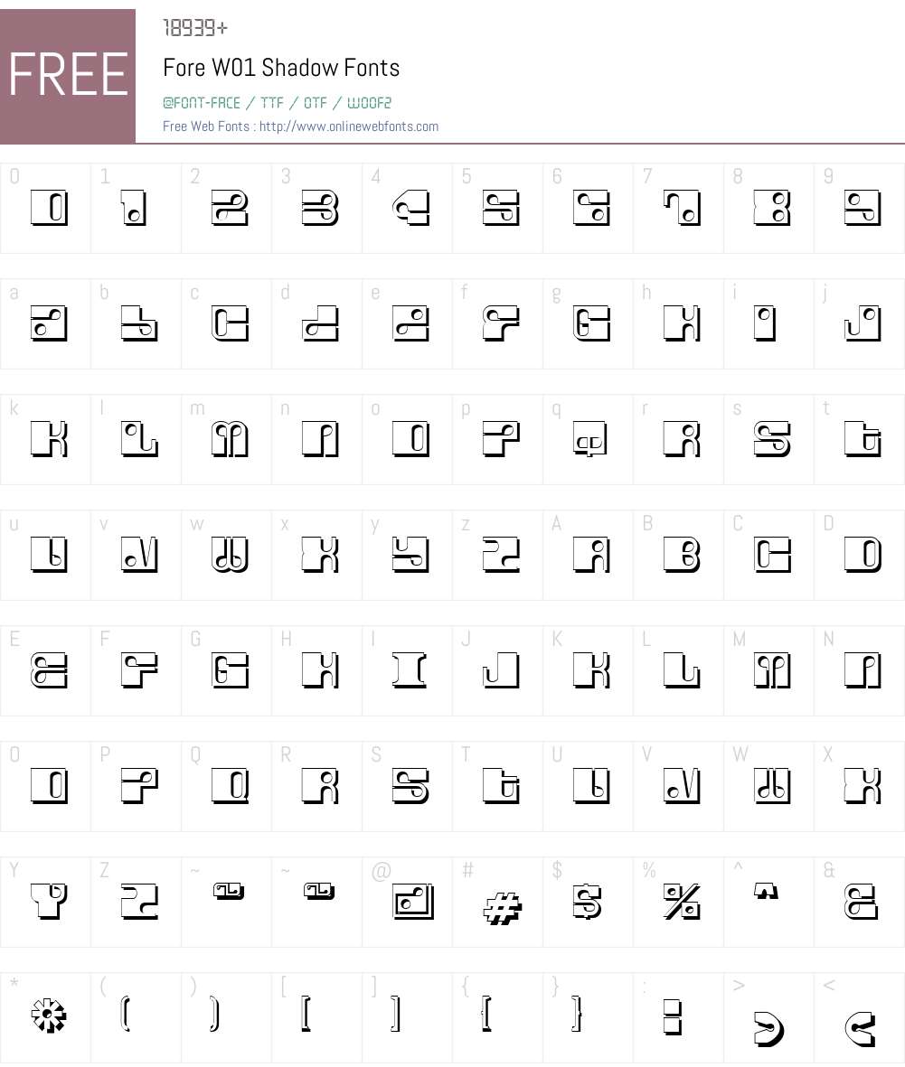 ForeW01-Shadow Font Screenshots