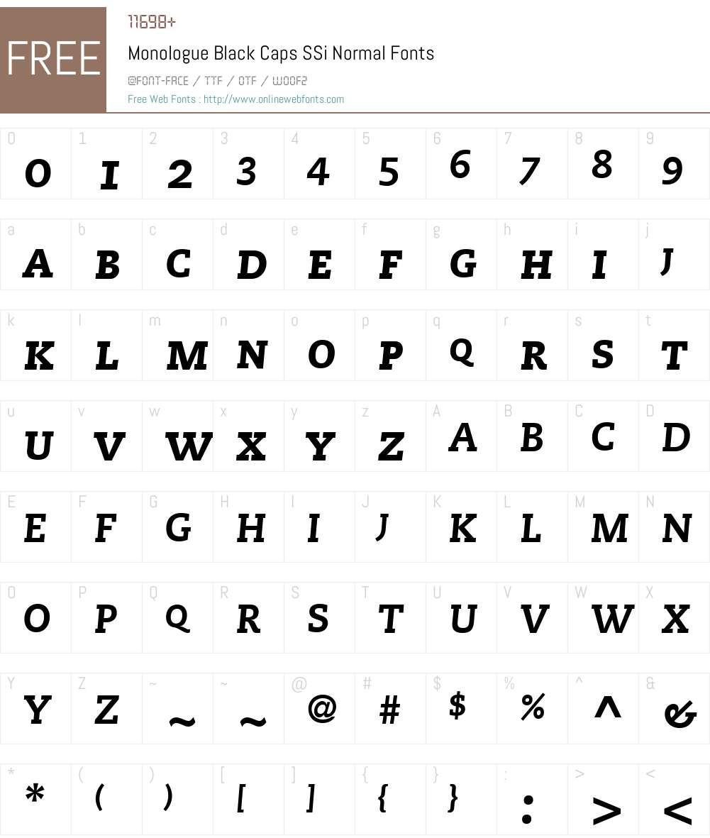 Monologue Black Caps SSi Font Screenshots