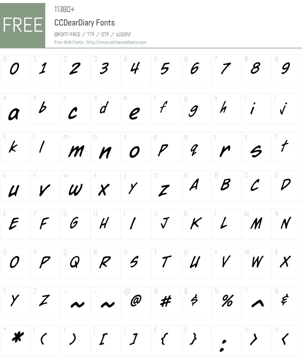 CCDearDiary Font Screenshots