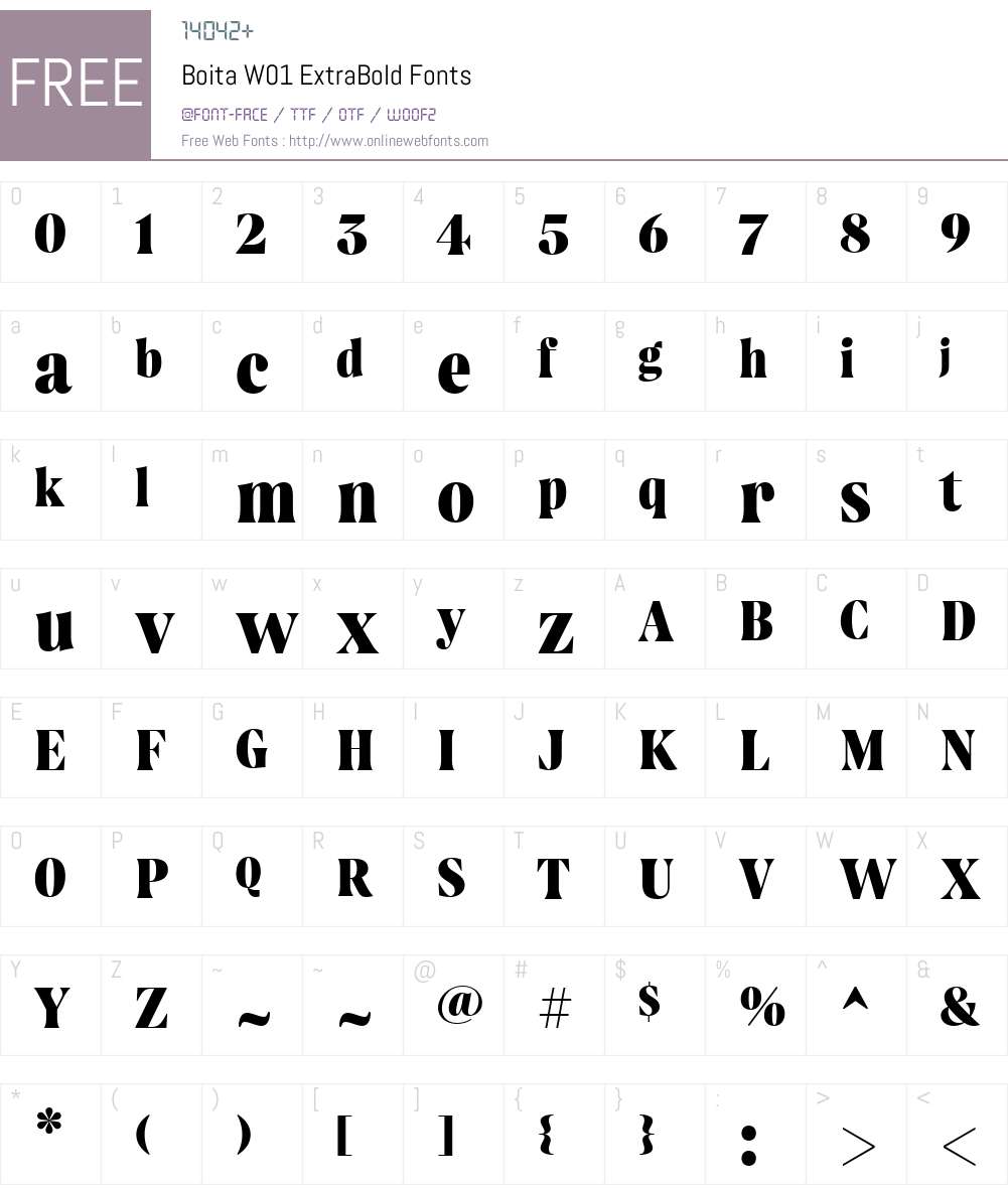 BoitaW01-ExtraBold Font Screenshots