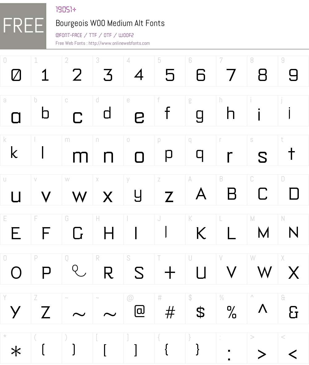 BourgeoisW00-MediumAlt Font Screenshots