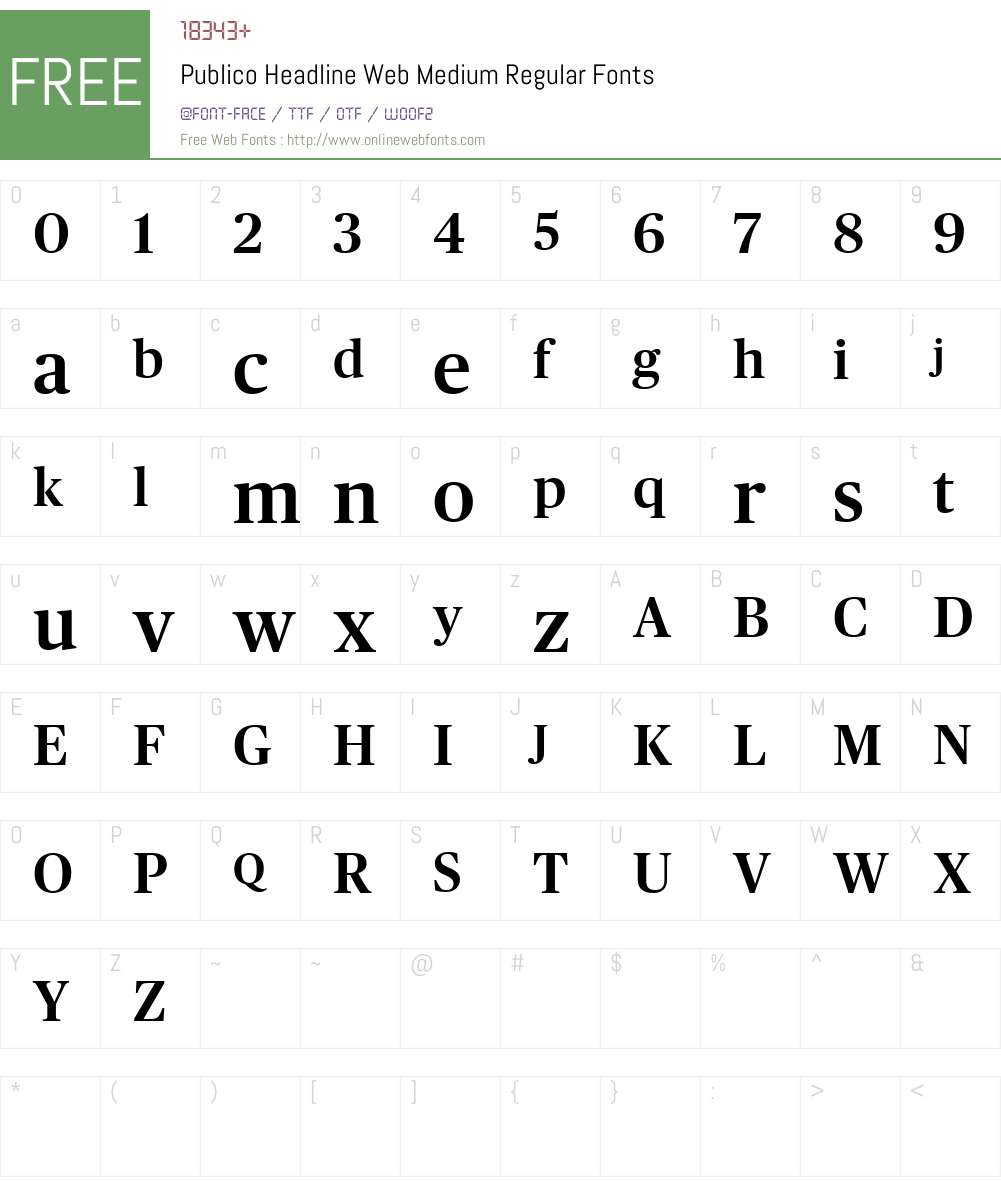 Publico Headline Web Medium Font Screenshots