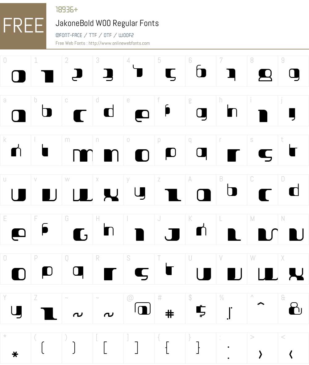 Jakone Font Screenshots