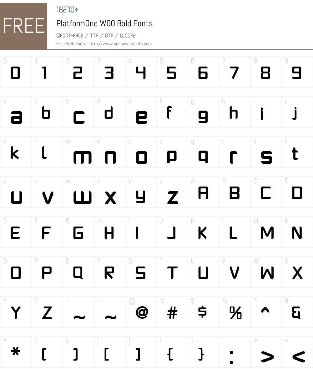 PlatformOneW00-Bold Font Screenshots