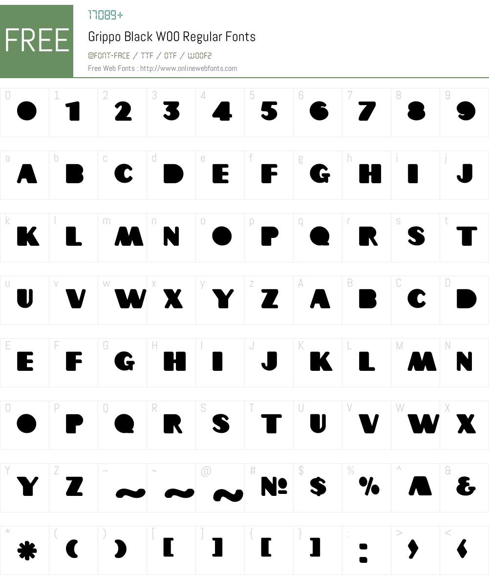 GrippoBlackW00-Regular Font Screenshots