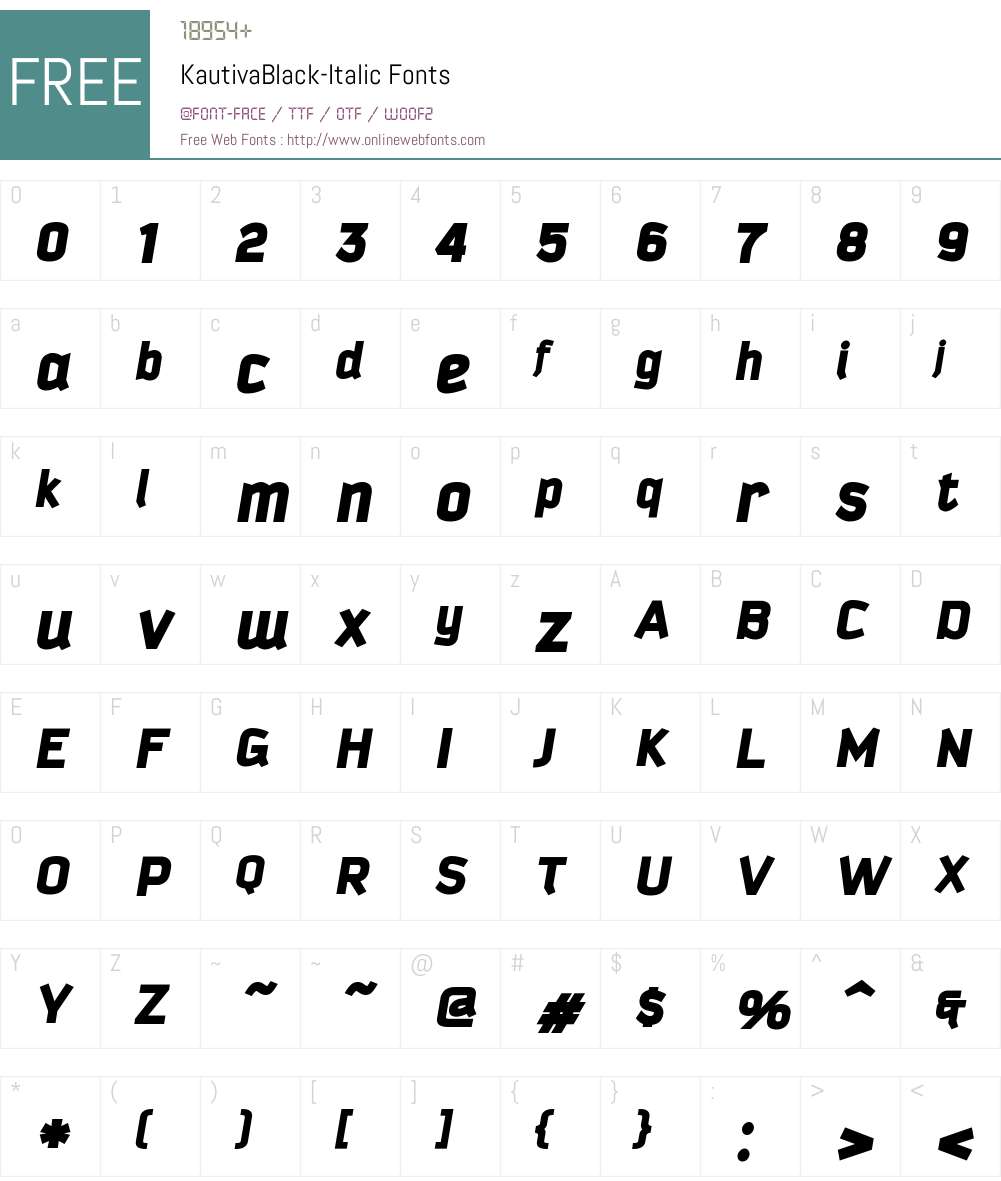 Kautiva Black Font Screenshots