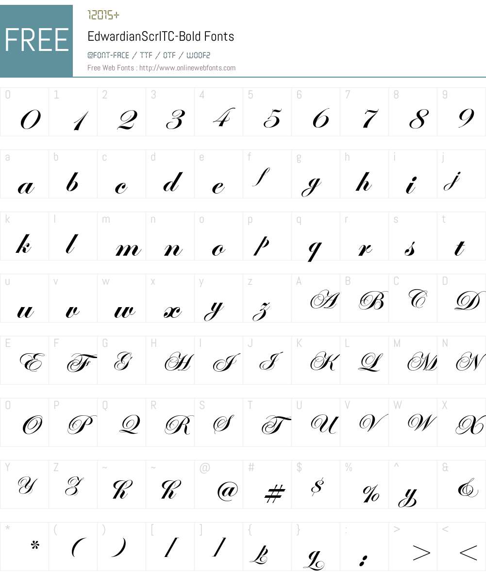 Edwardian Script ITC Font Screenshots