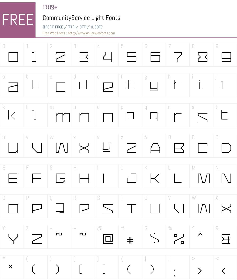CommunityService Font Screenshots