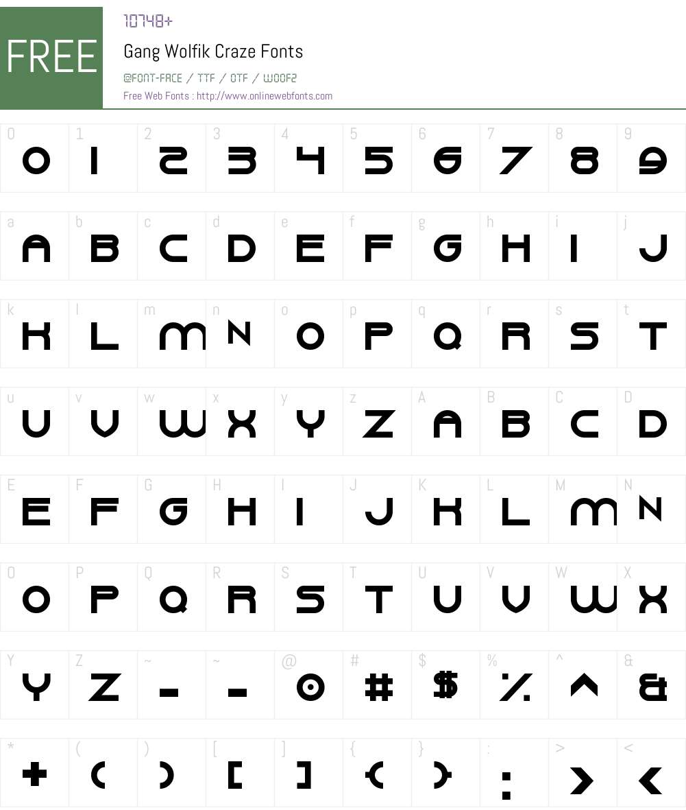 Gang Wolfik Craze Font Screenshots