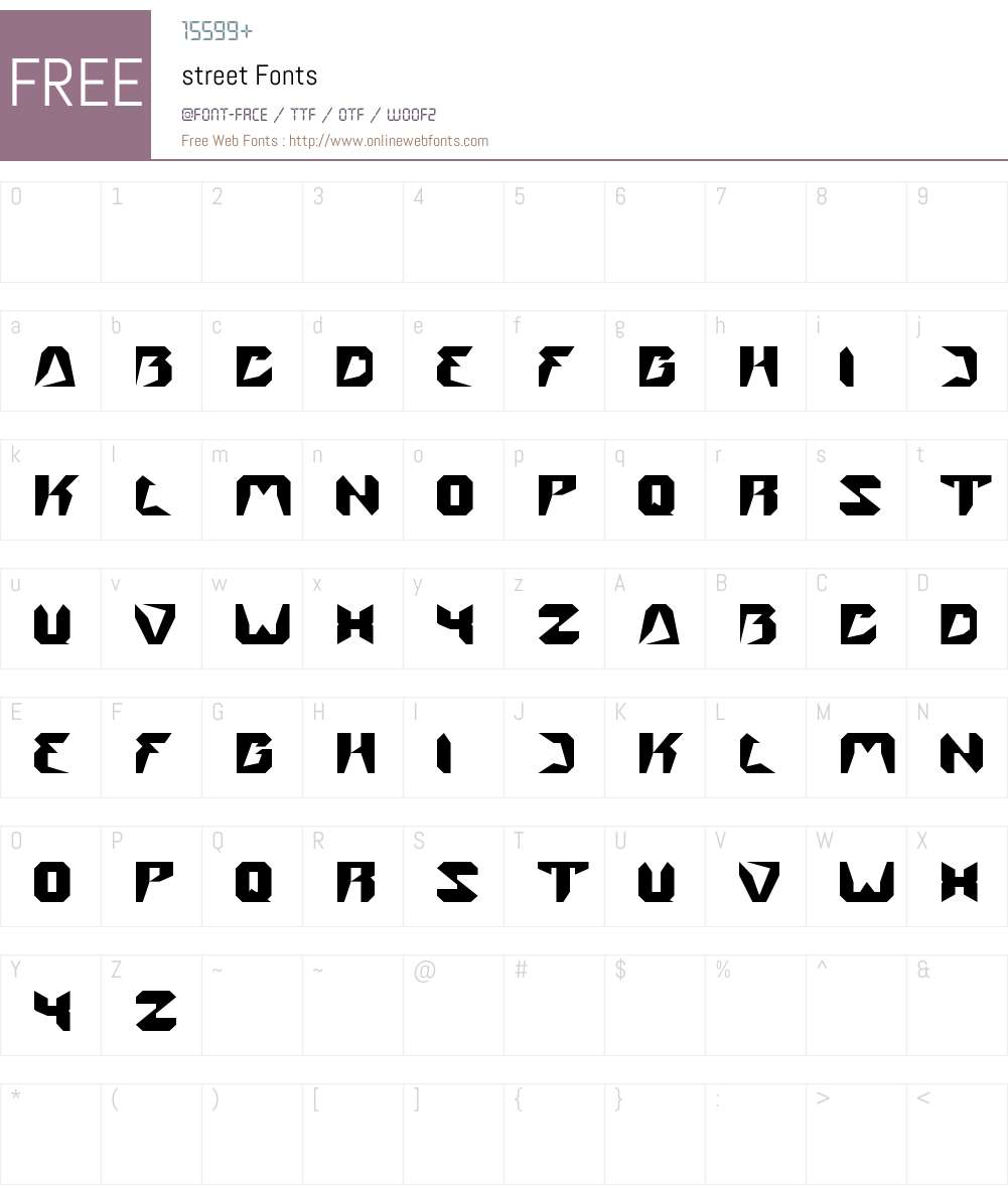 street Font Screenshots